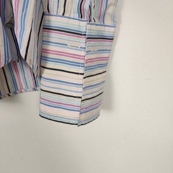 Ted Baker Men's Button Down Shirt Size 3 Colorful Striped 100% Cotton Formal - Picture 3 of 11